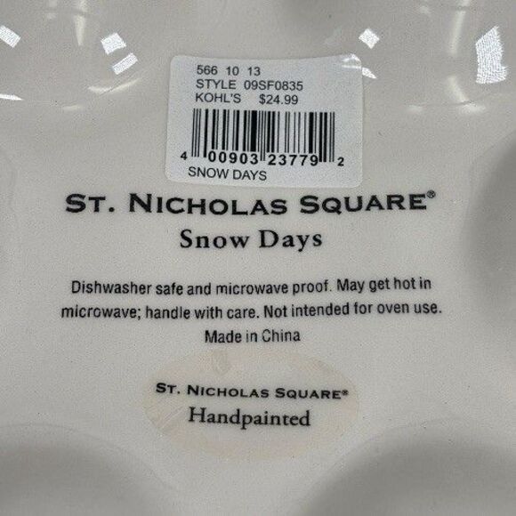 St. Nicholas Square Snow Days Deviled Egg Dish Plate Platter Snowman Christmas - Picture 8 of 9